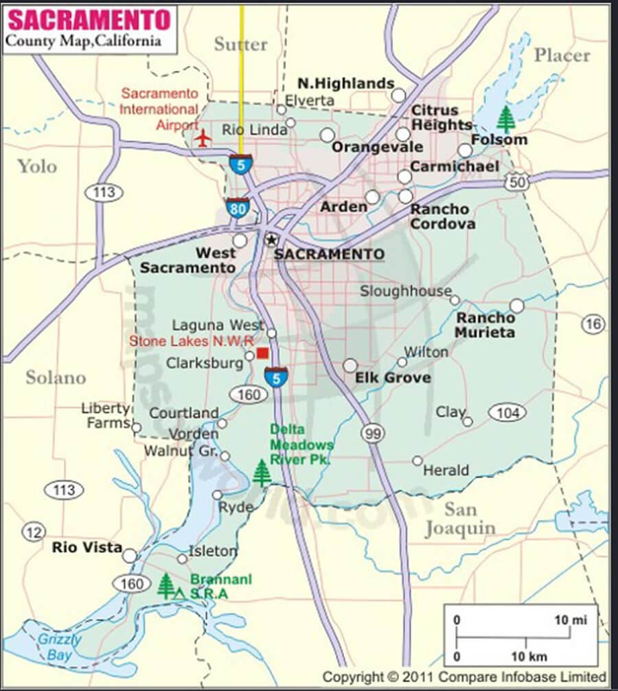 Sacramento comte Carte californie